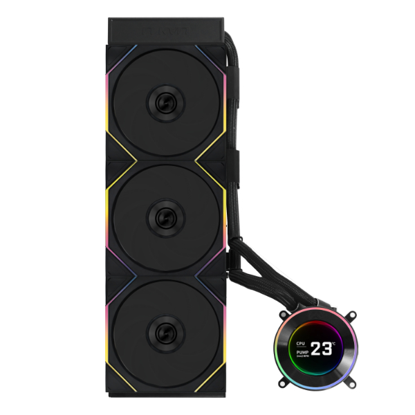 Lian Li HydroShift II LCD-C 360 Fanless  RGB LCD Display CPU Liquid Cooler - Black (Hydshift ii LCD-C 360 FL-B)