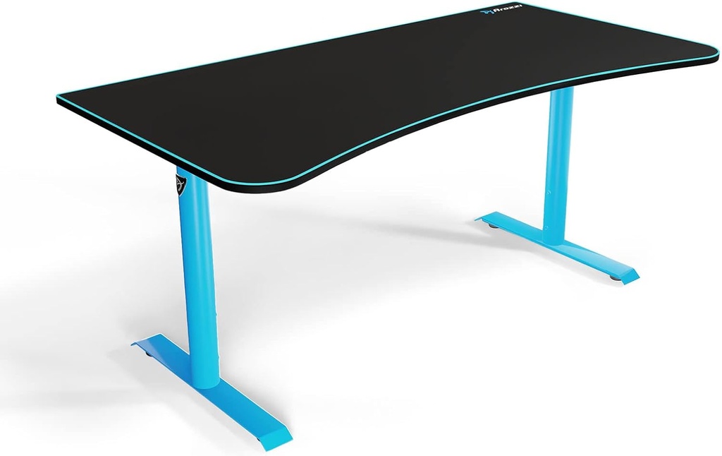 Arozzi Arena Ultrawide Curved BLACK/BLUE size 160W x 81.8D x 78.7H CM Gaming Desk with Full MousePad Waterproof, Cable Management