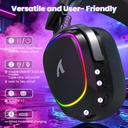 ATTACK SHARK G800 Wireless Gaming Headset Black, 1000 mAh, Detachable Mics, Aluminum alloy frame, 3D Surround Sound, 20ms low latency, 50mm Drivers,3 Modes (2.4G/Bluetooth/Wired) for PC/PS/Phone