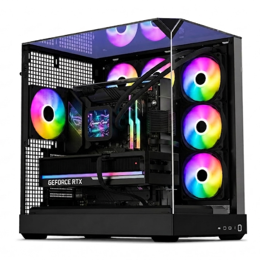 APNX HAVN V2 premium PC case 3GLASS FP3-140ARGBPWM FAN X4 APCM-VI102143.11-Black