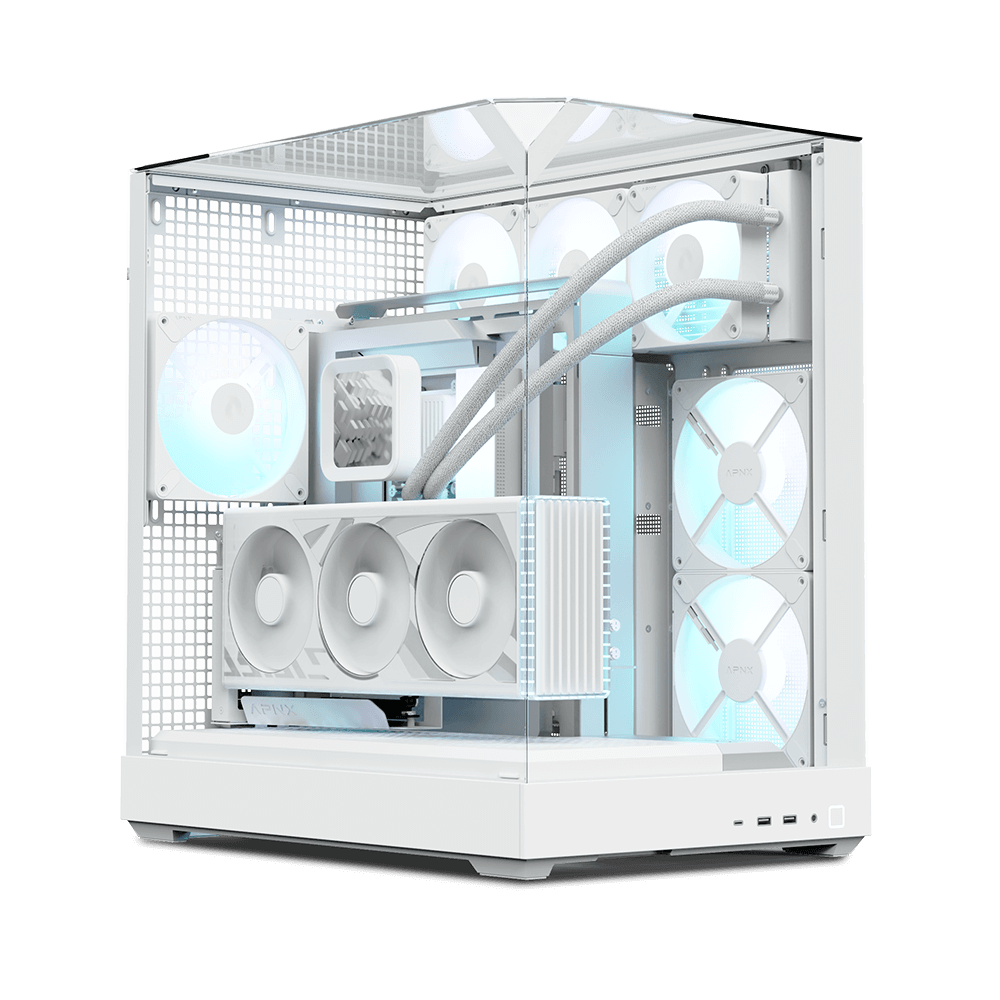 APNX HAVN V2 premium PC case 3GLASS FP3-140 ARGB PWM FAN X4 APCM-VI102143.21-WHITE