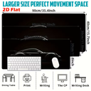 (2D Flat)Gaming Mouse Pad with Sports Car 40cm * 90cm-Black