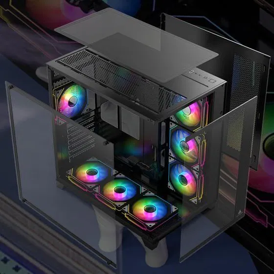 CASE MERCURY R425 PRO (TYPE-C) 7 ARGB FANS BLACK 
