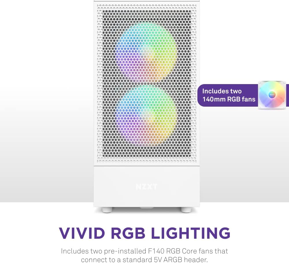 CASE NZXT H5 FLOW RGB WHITE