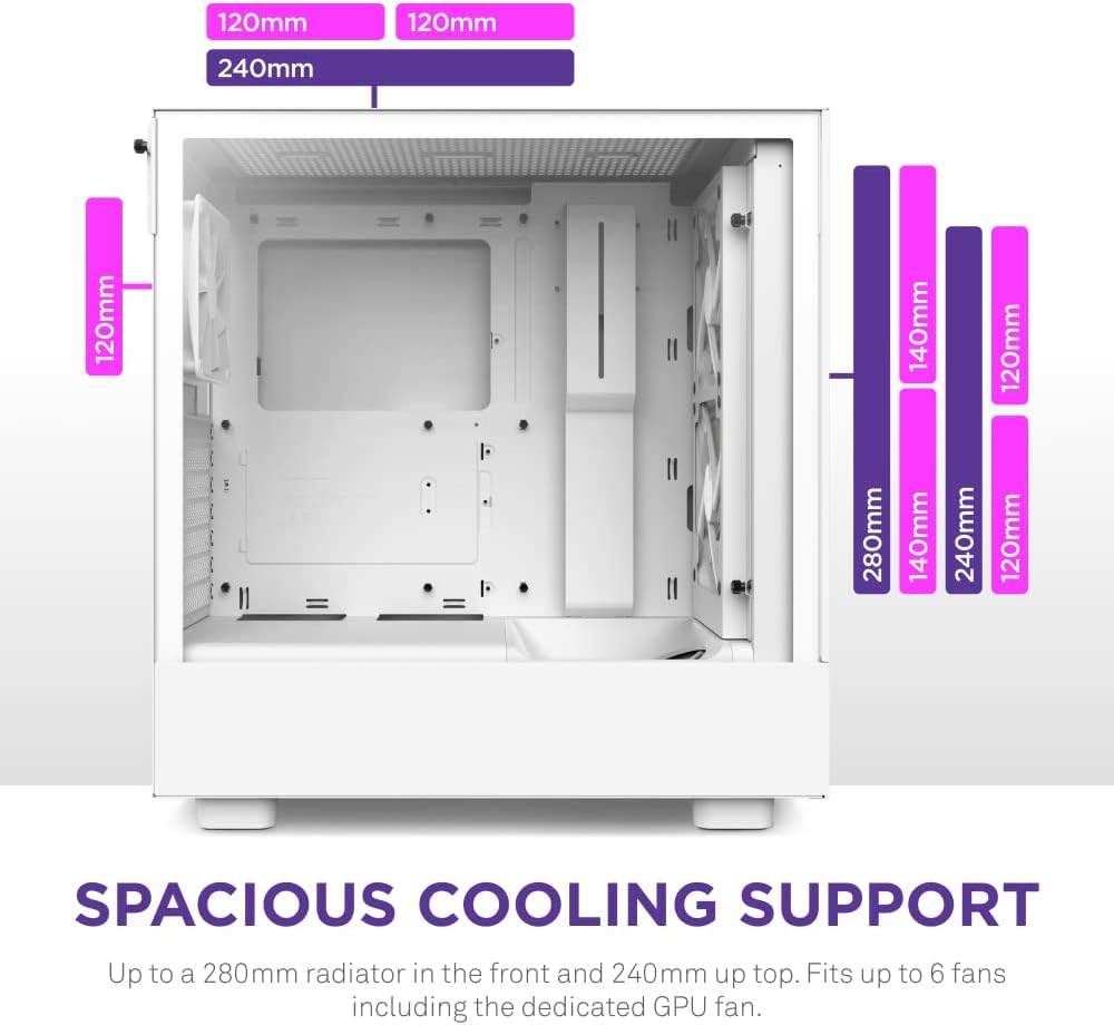 CASE NZXT H5 FLOW RGB WHITE