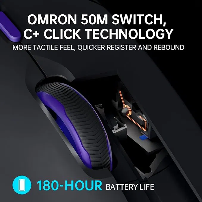 RAPOO VT9 PRO 4K BLACK/Purple GAMING MOUSE 