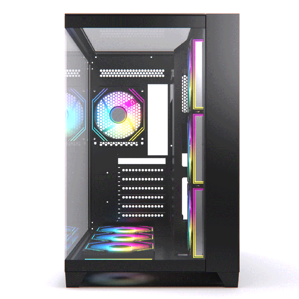 Acegeek Horizon BLACK ATX Case, 7x RGB 120mm Fans