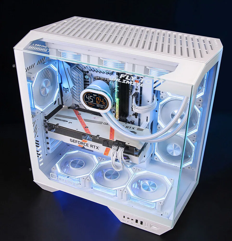 Case DarkFlash DY470 WHITE ATX with 4x ARGB Fans