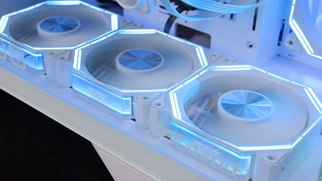 Case DarkFlash DY470 WHITE ATX with 4x ARGB Fans