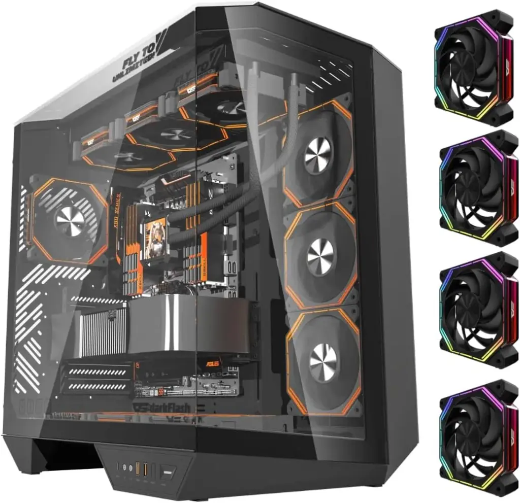 Case DarkFlash DY470 BLACK with 4x ARGB Fans