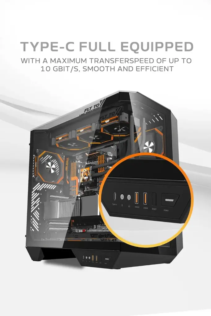 Case DarkFlash DY470 BLACK with 4x ARGB Fans