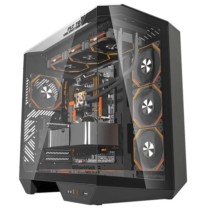 Case DarkFlash DY470 BLACK with 4x ARGB Fans