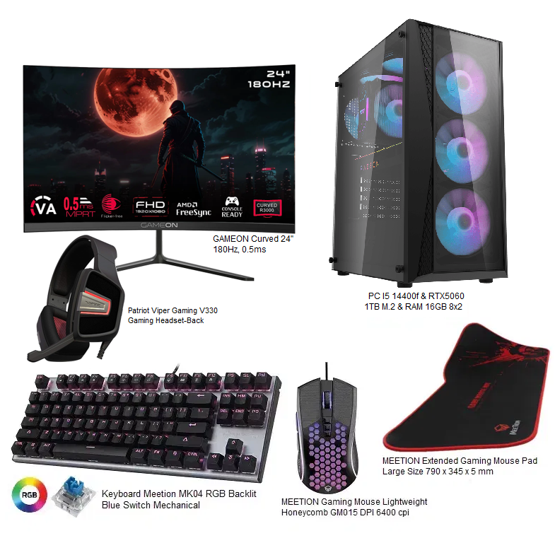 Gaming setup PC I5 14400F & RTX5060 GDDR7