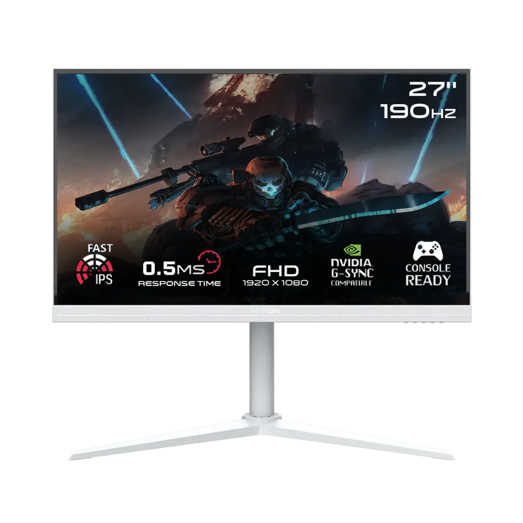 GAMEON 27" White , 190Hz, 0.5ms, HDMI 2.1, Fast IPS Gaming Monitor Artic Pro Series GOA27FHD190IPS - 