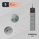 Porodo 3AC | 4 USB C 45W | 300W Power Strip - Black PD-FWCH052-BK