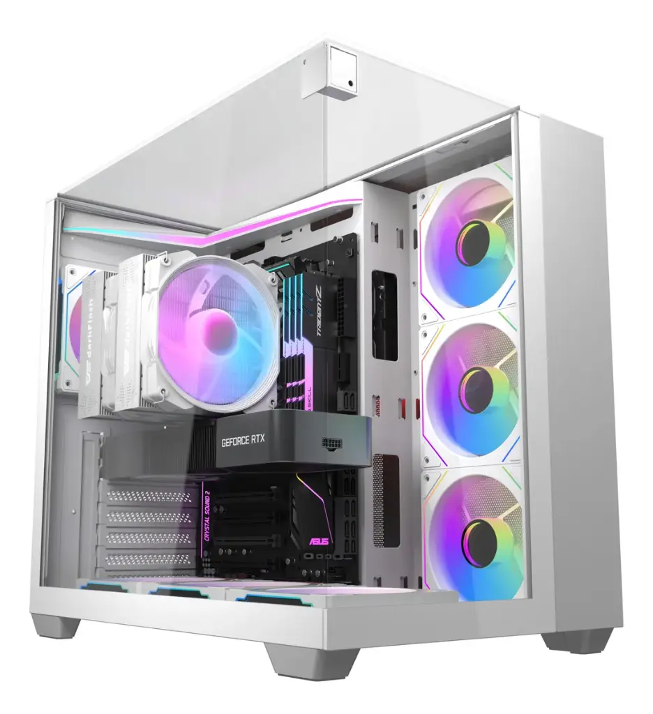 CASE darkFlash TH285 White 4 FANS RGB
