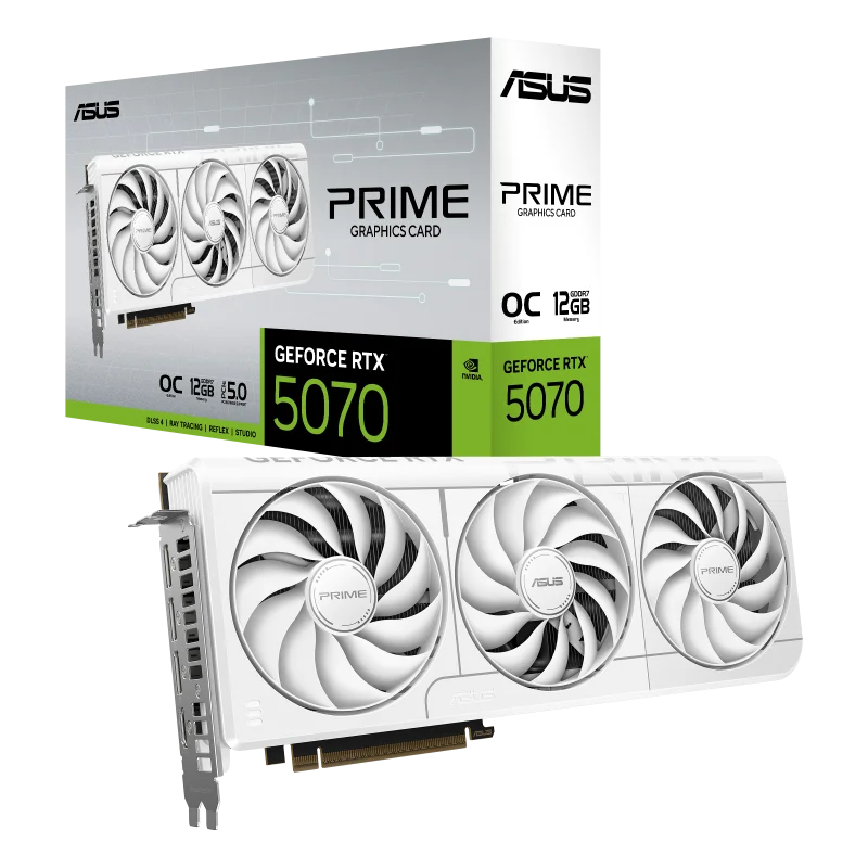 ASUS PRIME GeForce RTX 5070 White OC Edition 12GB GDDR7 Graphics Card