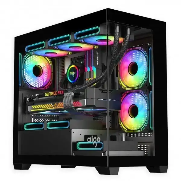 CASE AIGO C218M Black RGB + PSU 650W
