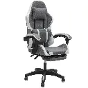 Gaming Chair fabric Gray/White with Footrest 34FR 2207
