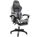 Gaming Chair fabric Gray/White with Footrest 34FR 2207