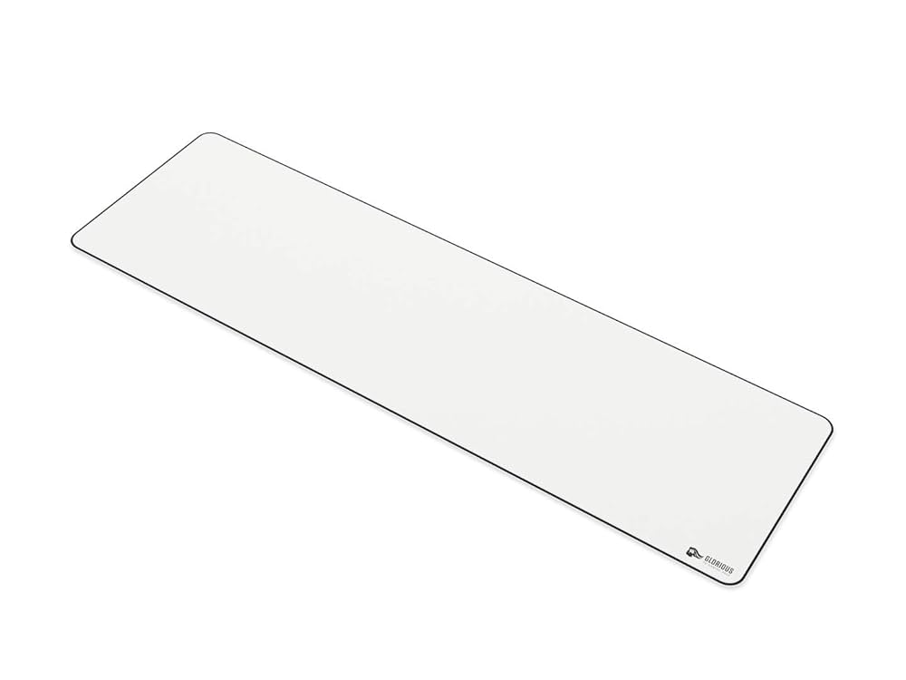 Glorious Large Extended Gaming Mouse Pad/Mat - Long White Cloth Mousepad, Stitched Edges 91x28cm | 36x11inch (GW-E)