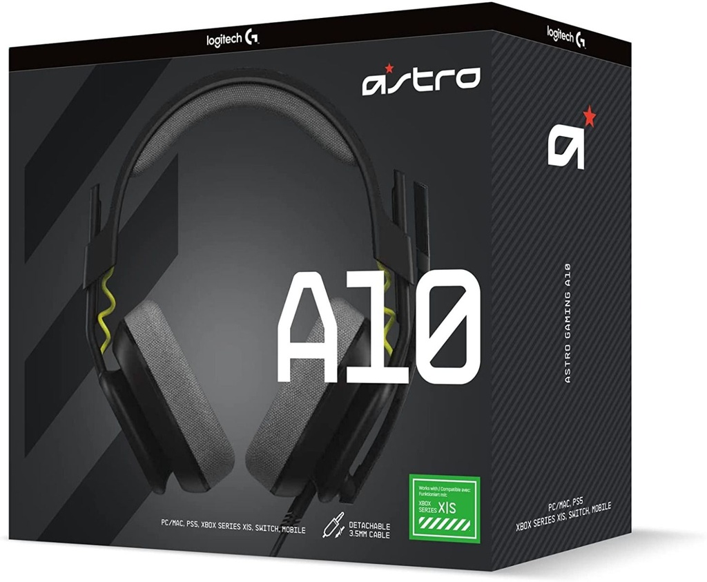 ASTRO A10 Gaming Headset Gen 2 Wired Headset - BLACK 