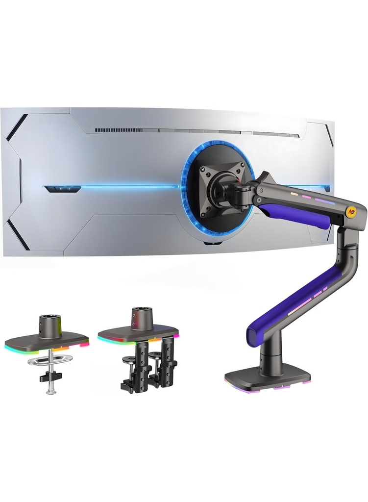Monitor Arm Gaming NB Ergonomic G60 RGB for Flat Ultrawide Curved Screens 32 to 60 inch