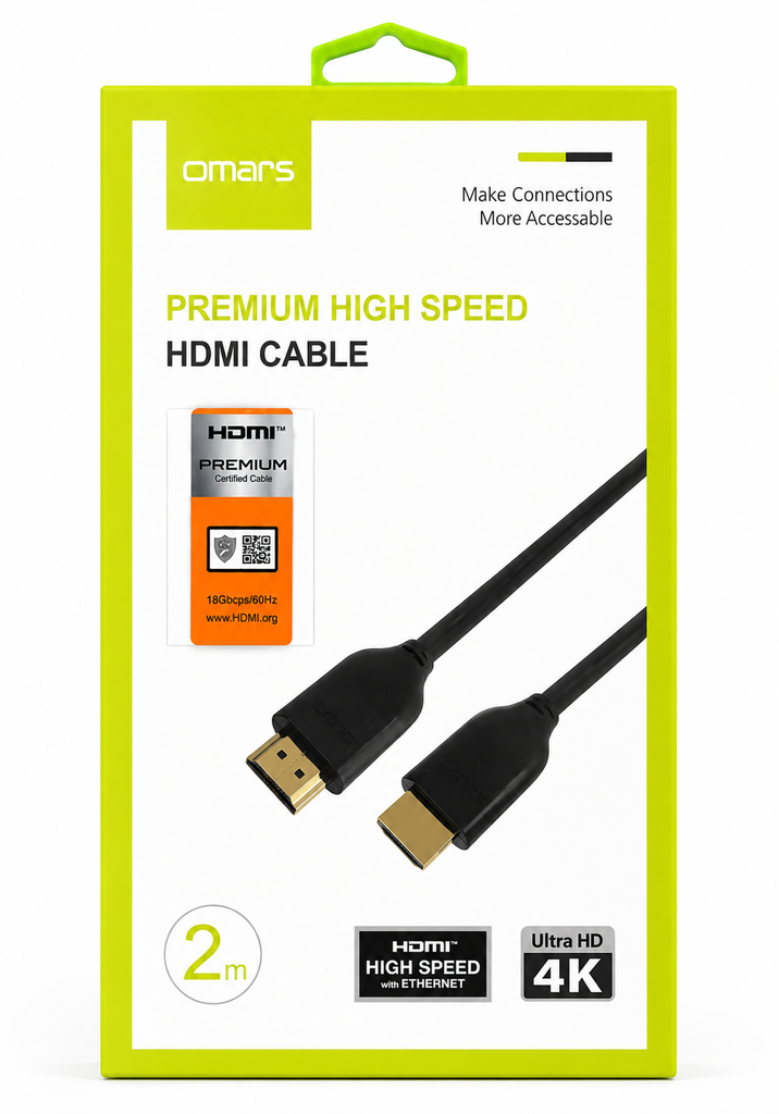 Omars HDMI 2.0b Cable 2M 4K