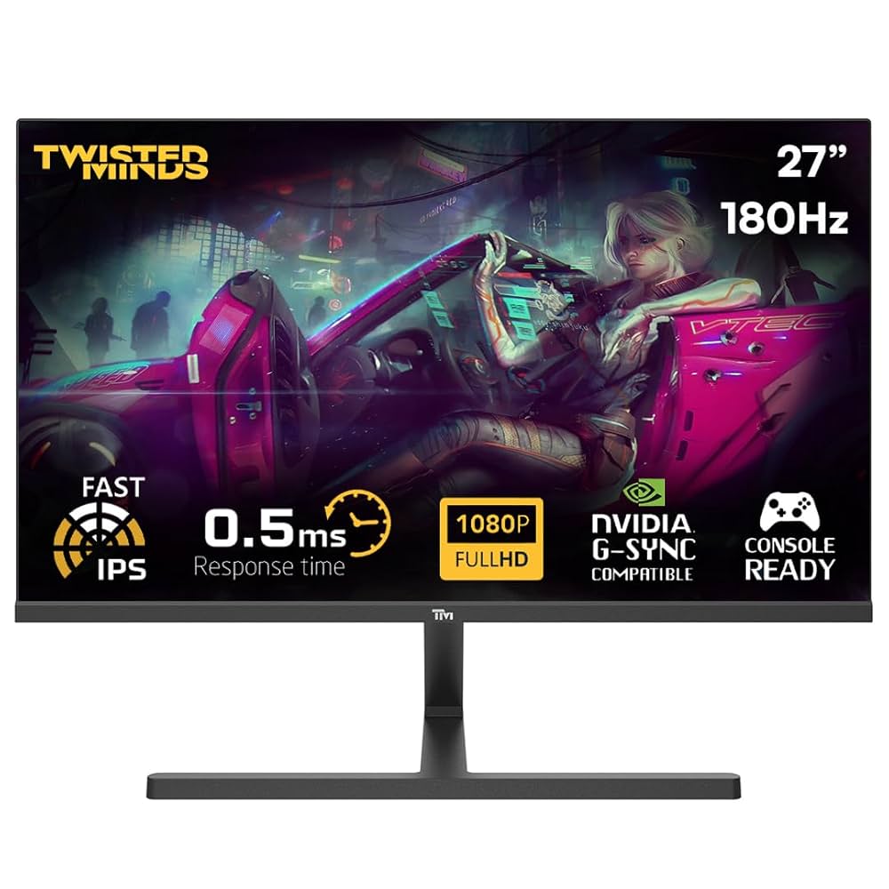 Twisted Minds 27" 180HZ 0.5MS Fast IPS Flat Gaming Monitor Black - Blaze Series TM27FHD180IPS