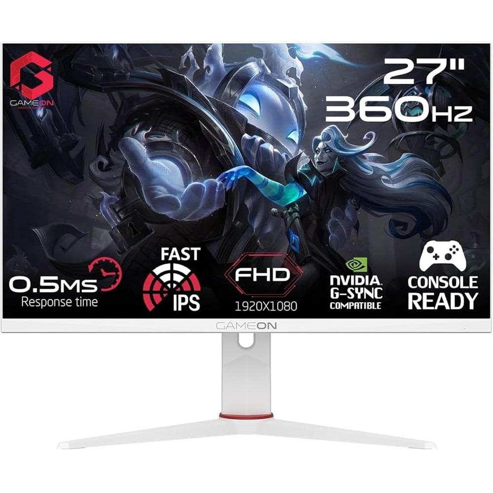 GAMEON  27" 360Hz, 0.5ms, Fast IPS Gaming Monitor - Artic Pro Series GOA27FHD360IPS White
