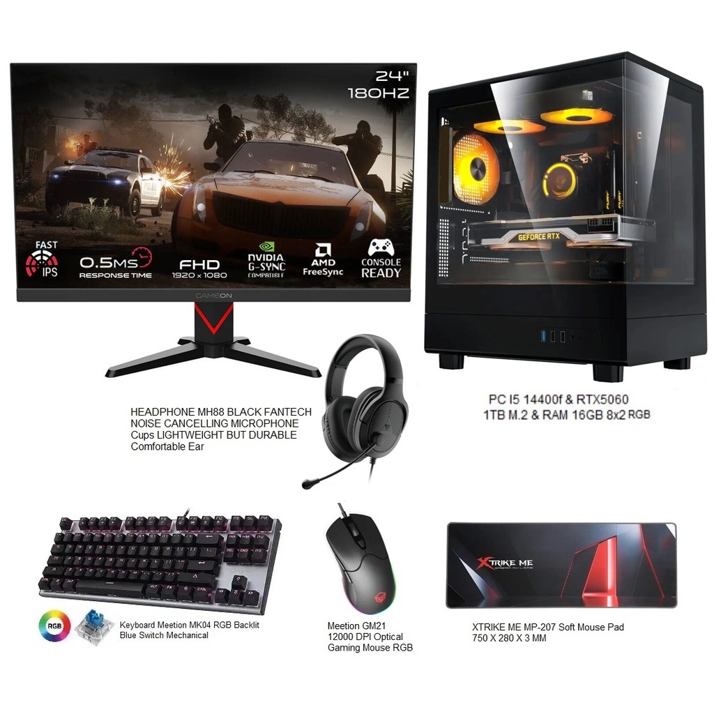 Gaming setup PC I5 14400F & RTX5060 GDDR7