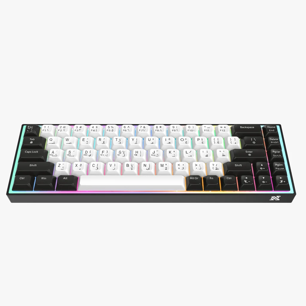 Al Barq Keyboard Camel Tech Magnetic Switch 8000 Hz Polling Rate Arabic/English - Black & White