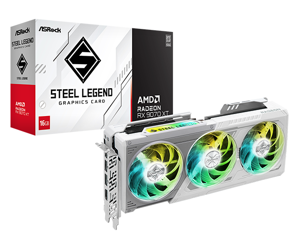 AMD Radeon™ RX 9070 XT Steel Legend 16GB WHITE