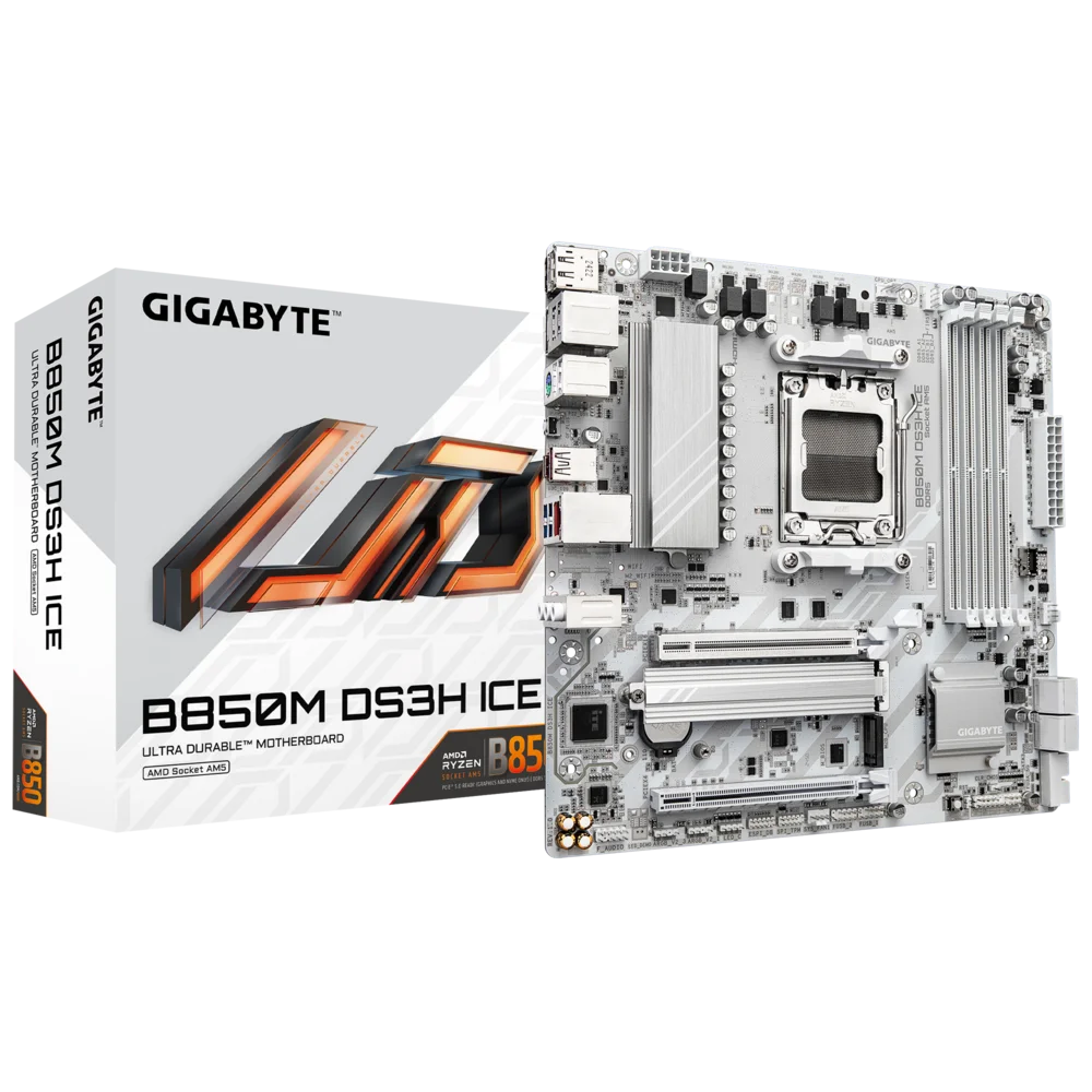 Gigabyte B850M DS3H ICE Micro ATX AM5 Motherboard WHITE