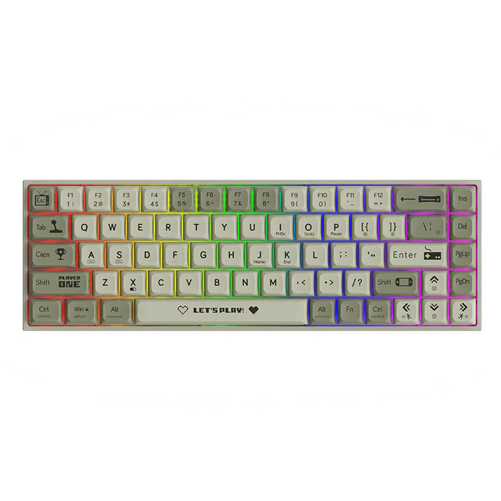 OPEN BOX - AJAZZ KEYBOARD GREY WHITE BROWN SWITCH (WIRED ONLY) 60% - AK680