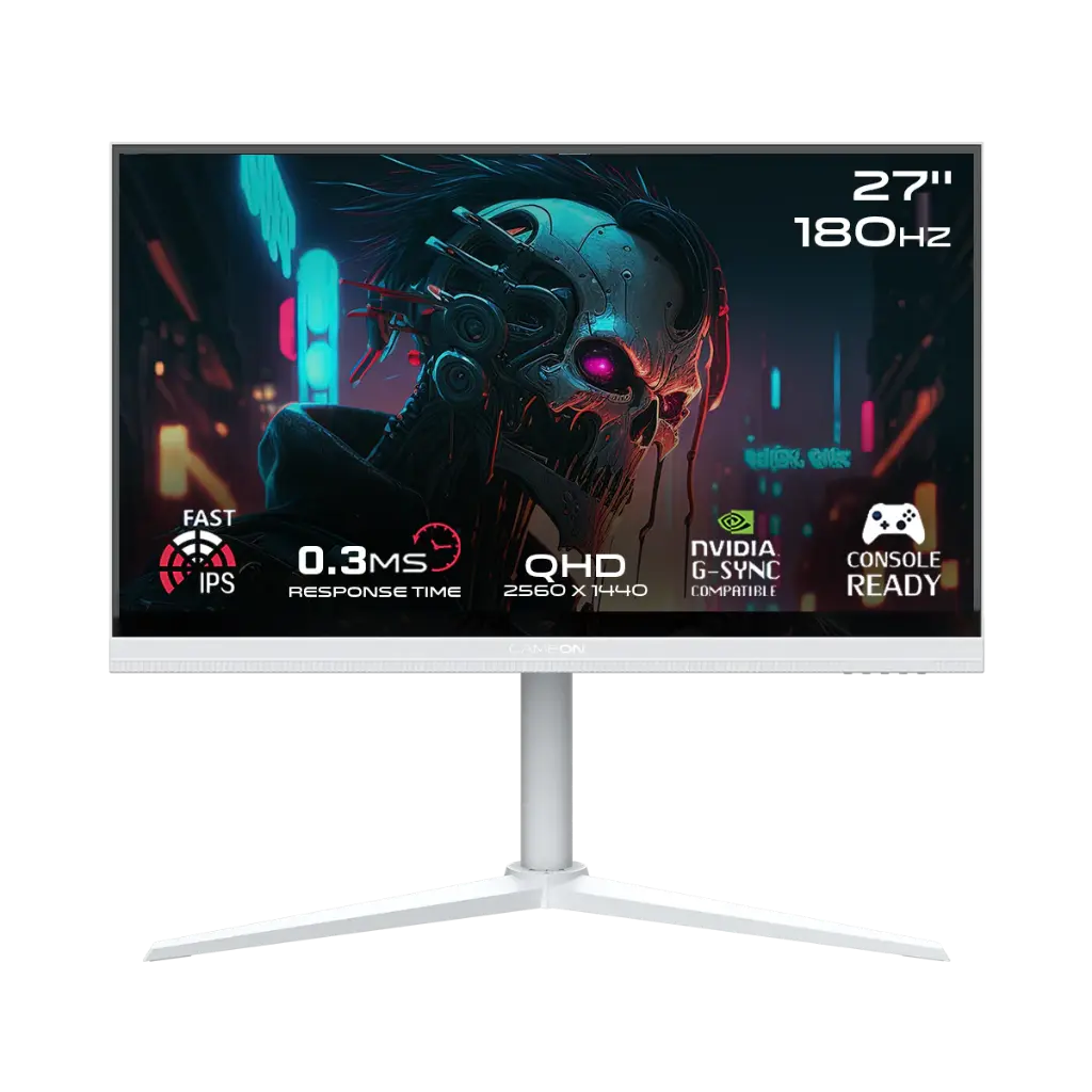 GAMEON 27" 2K 180Hz, 0.3ms, Fast IPS QHD Gaming Monitor GOA27QHD180IPS - White