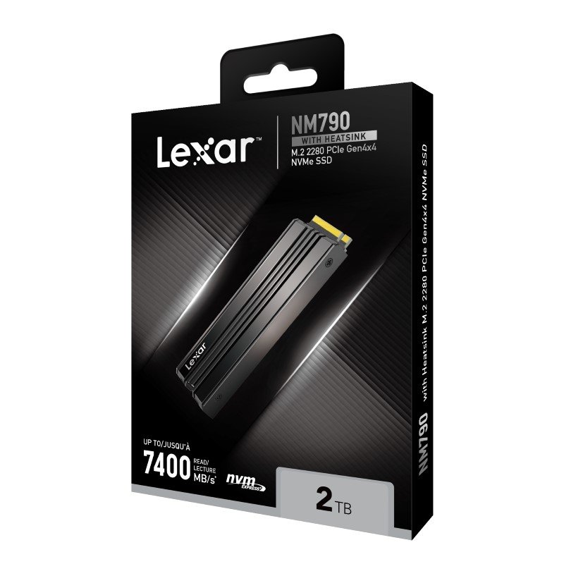 Lexar 2TB with Heatsink NM790 M.2 SSD NVMe PCIe Gen4x4 7400MB/S 