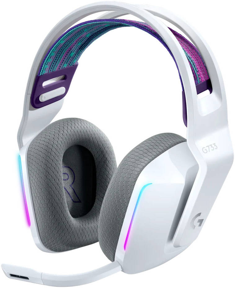 OPEN BOX - HEADSET LOGITECH LIGHTSPEED WHITE G733 GAMING