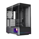 Jungle Leopard AC-02 ATX PC Gaming Computer Case black | 5.5 Inch Integrated LCD Screen& App