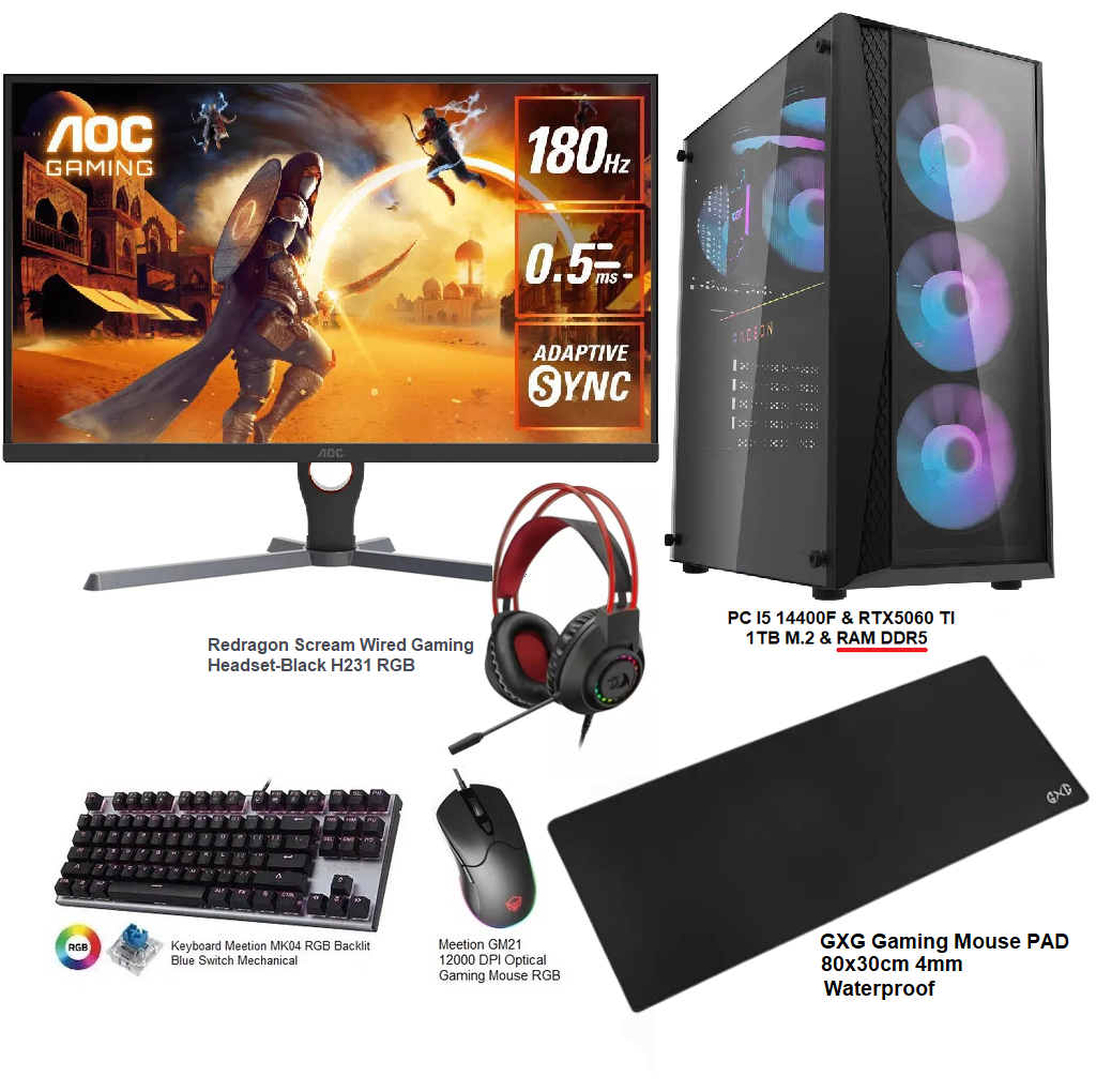 (Special offers) GAMING SETUP PC I5 14400F & GeForce RTX 5060 Ti 