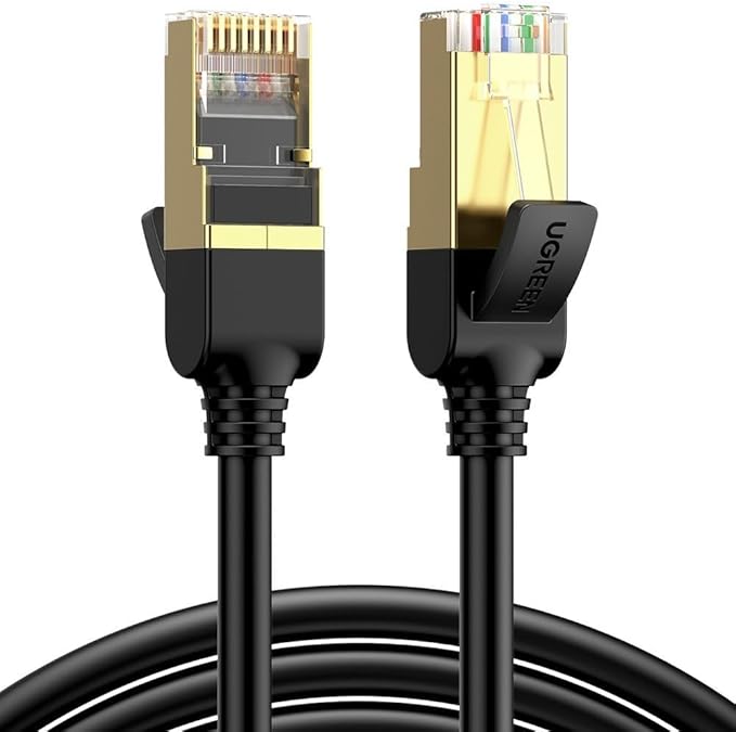 UGREEN Cat 7 U/FTP Lan Cable Flat  Design 15m (Black)-11266