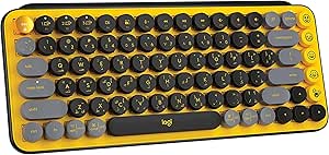 OPEN BOX - Logitech POP Keys Mechanical Wireless Keyboard with Customizable Emoji Keys - Yellow