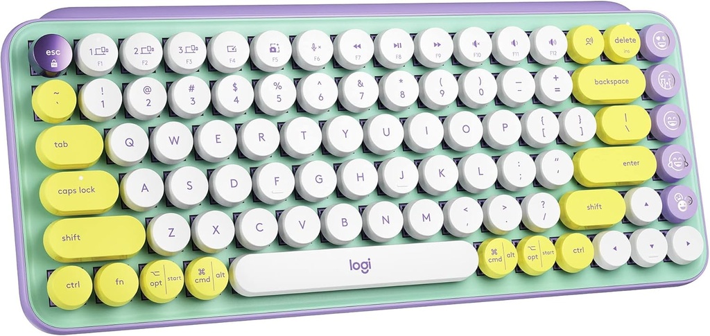 OPEN BOX - Logitech POP Keys Mechanical Wireless Keyboard  with Customisable Emoji Keys - Daydream Mint