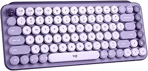 OPEN BOX - Logitech POP Keys Mechanical Wireless Keyboard with Customizable Emoji Keys - Cosmos