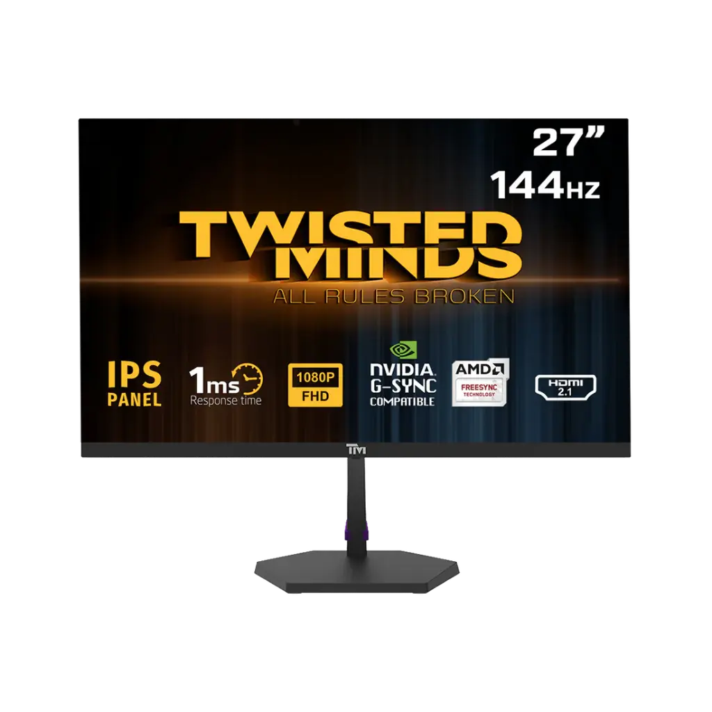  Twisted Minds ECO SERIES 27”, 144hz, 1MS, FHD, HDMI 2.1 & DP 1.4 Gaming Monitor TM27FHD144IPS