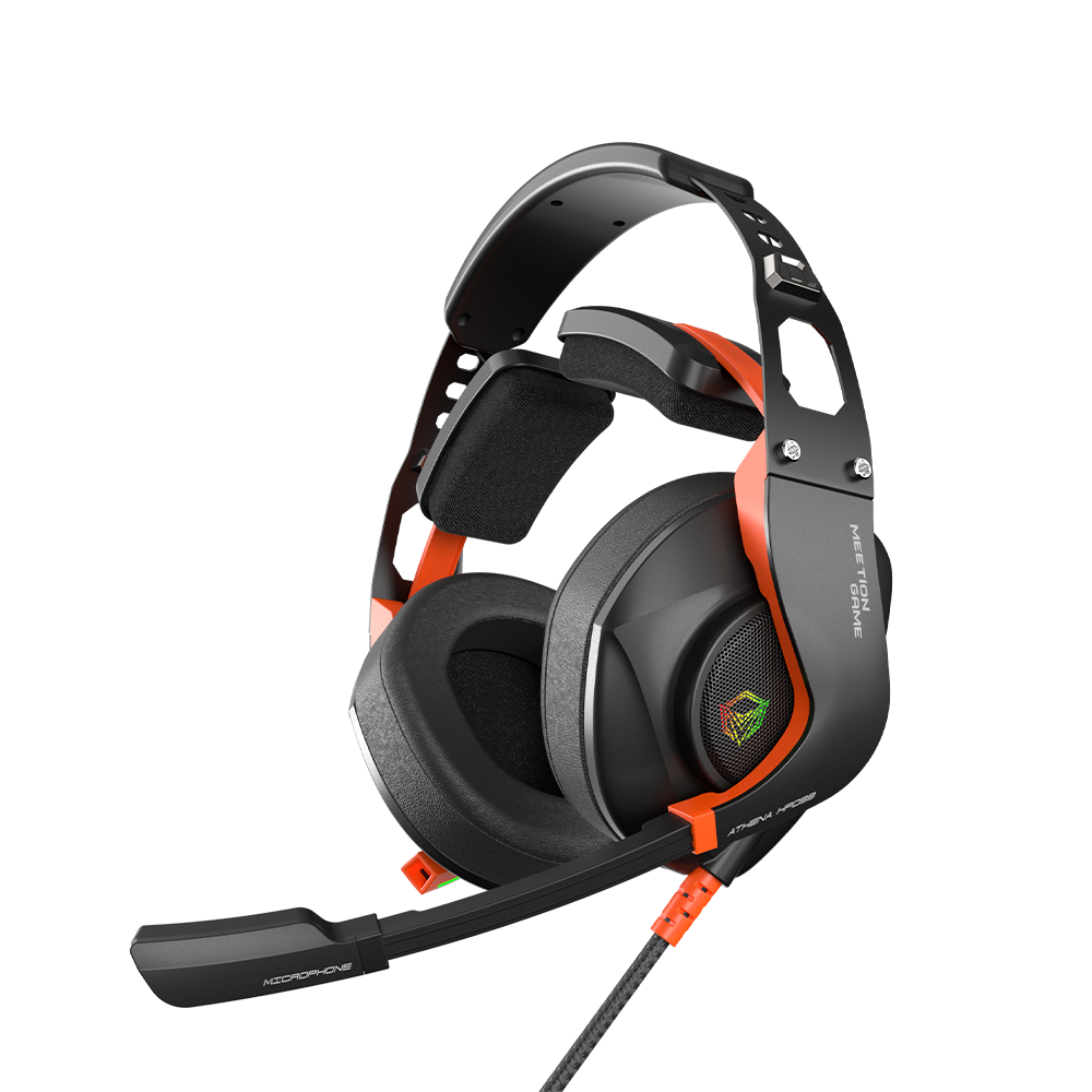 Meetion HP099 RGB Backlit Stereo 7.1 surround sound Wired Gaming Headset - Black-ORANGE