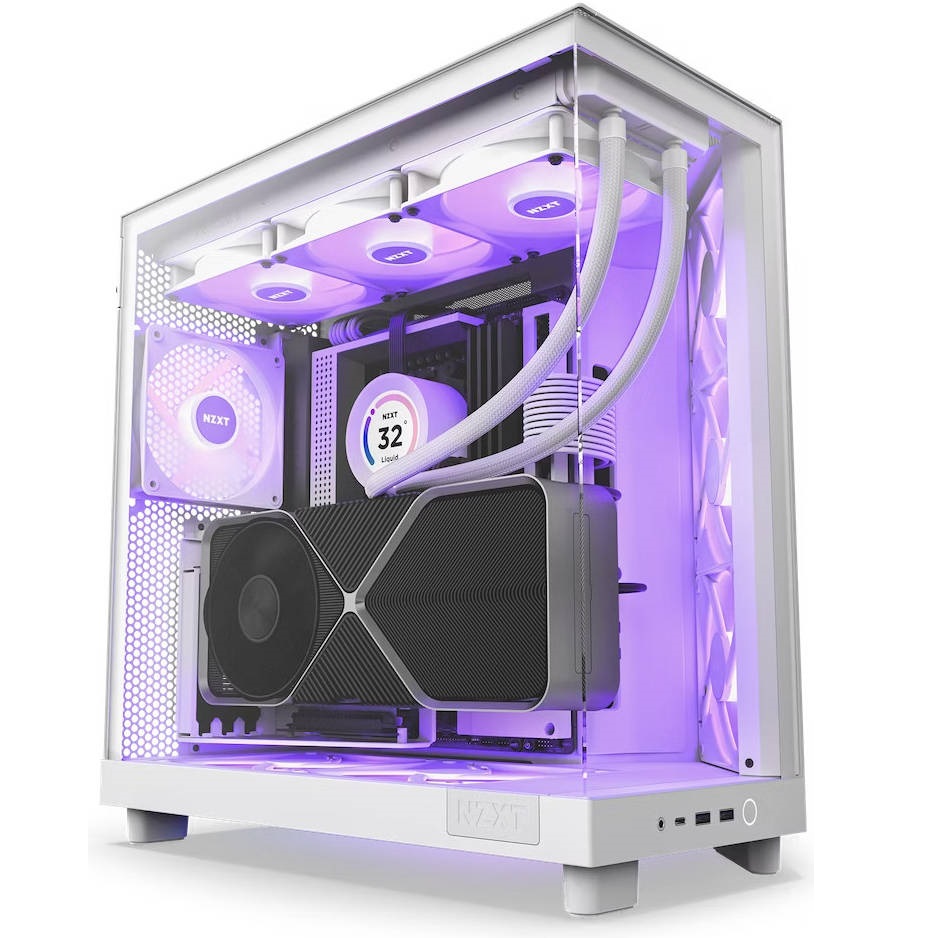 CASE NZXT H6 FLOW WHITE RGB 3 FANS 