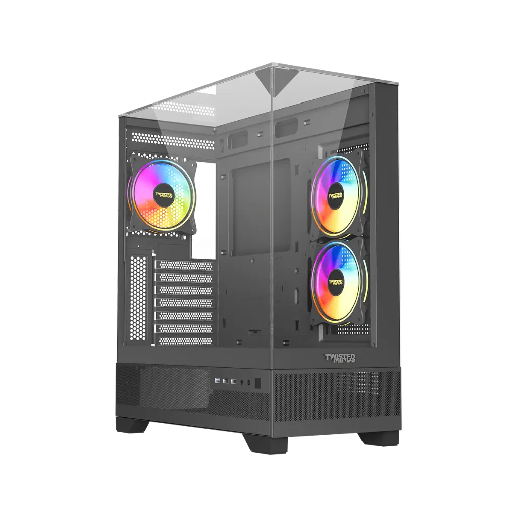 Twisted Minds DarkPulse Tempered Glass Mid Tower Gaming Case Black - TM-XL290-B