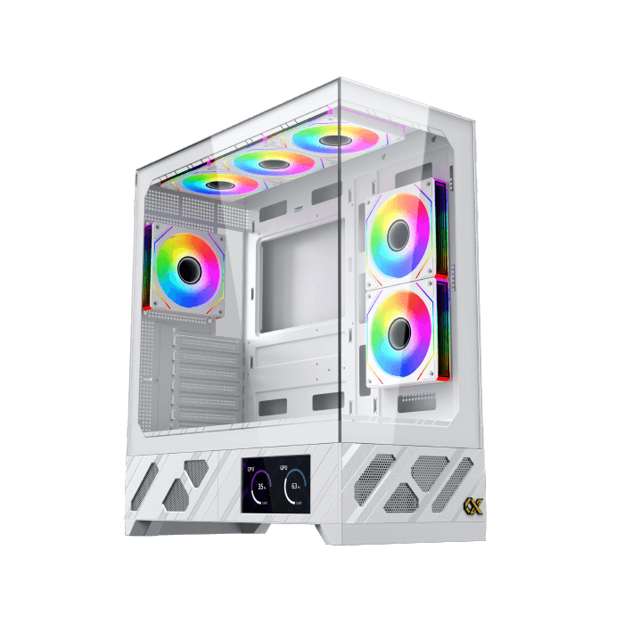 CASE Xigmatek Alphard PRO Arctic white with 6in Smart LCD and 6 FANS RGB