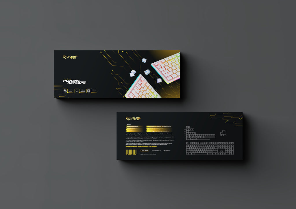 Pudding Keycaps CamelTech - White - Arabic layout